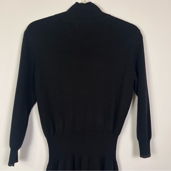 Unsubscribed Cashmere Blend Polo Sweater Dress | Black | Size S - Picture 7 of 10